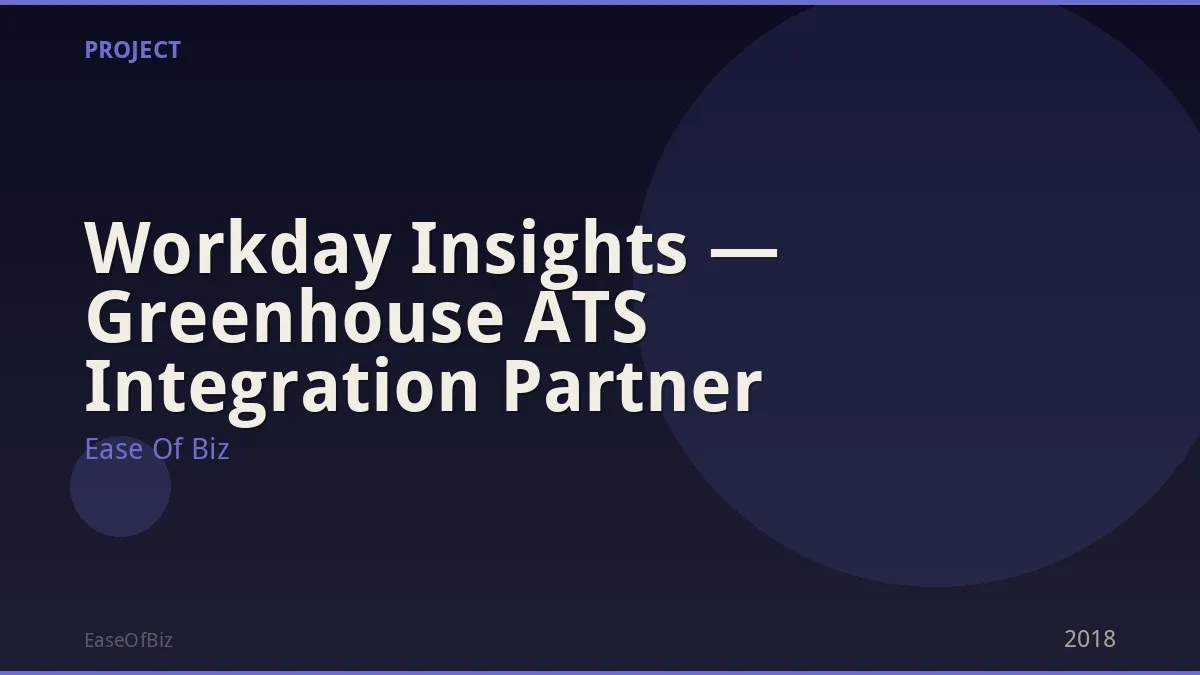 Workday Insights — Greenhouse ATS Integration Partner