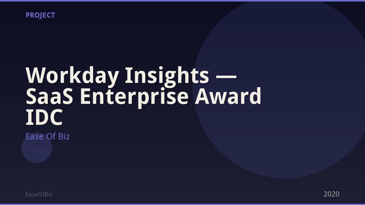 Workday Insights — SaaS Enterprise Award IDC