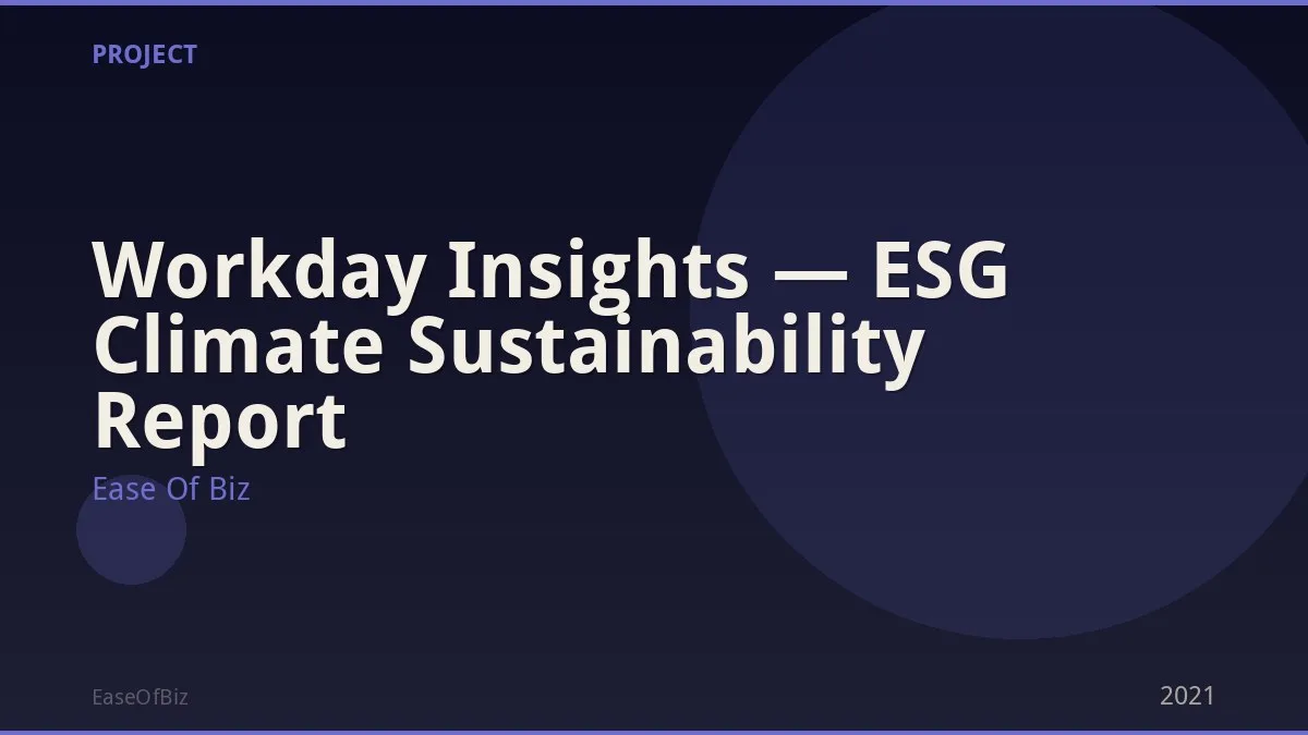 Workday Insights — ESG Climate Sustainability Report