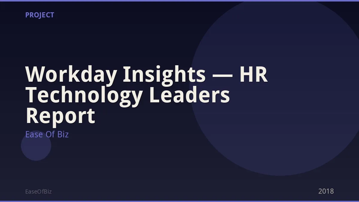 Workday Insights — HR Technology Leaders Report