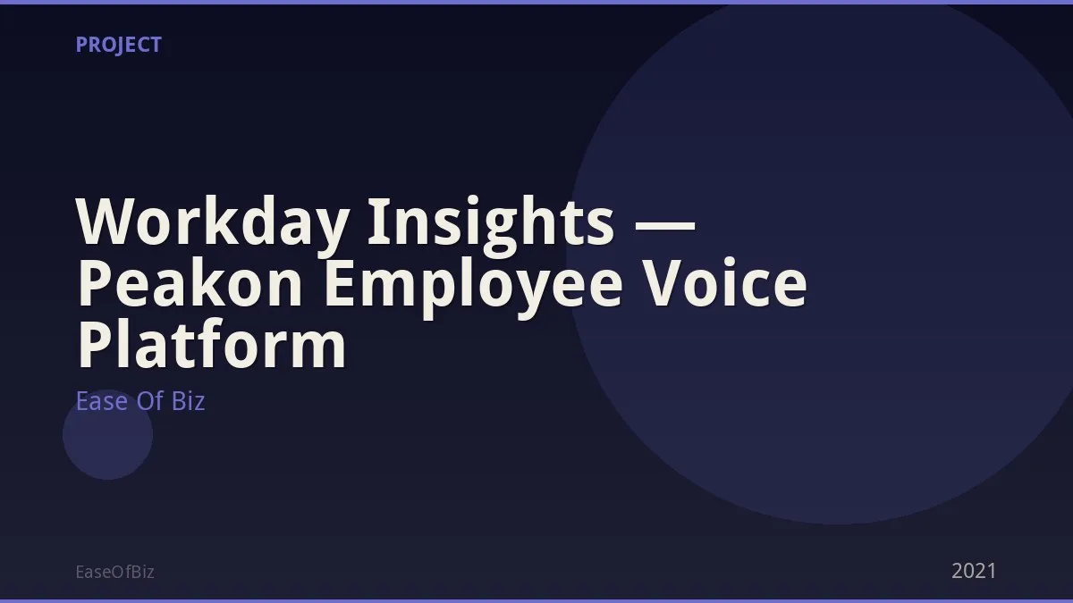 Workday Insights — Peakon Employee Voice Platform
