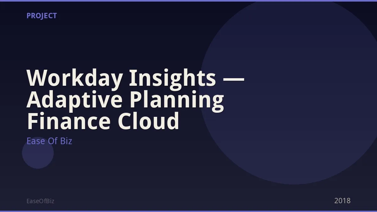Workday Insights — Adaptive Planning Finance Cloud
