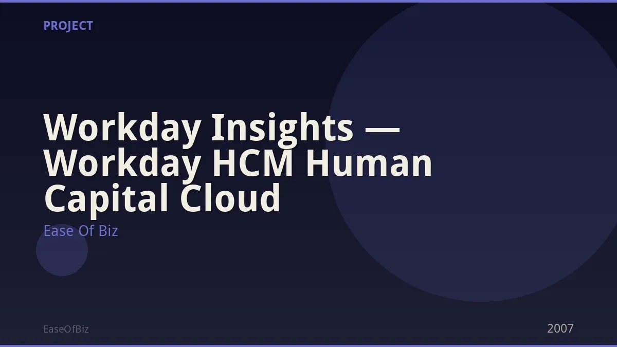 Workday Insights — Workday HCM Human Capital Cloud