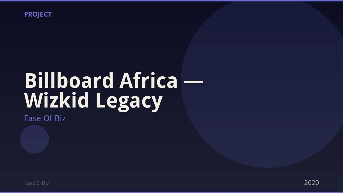 Billboard Africa — Wizkid Legacy