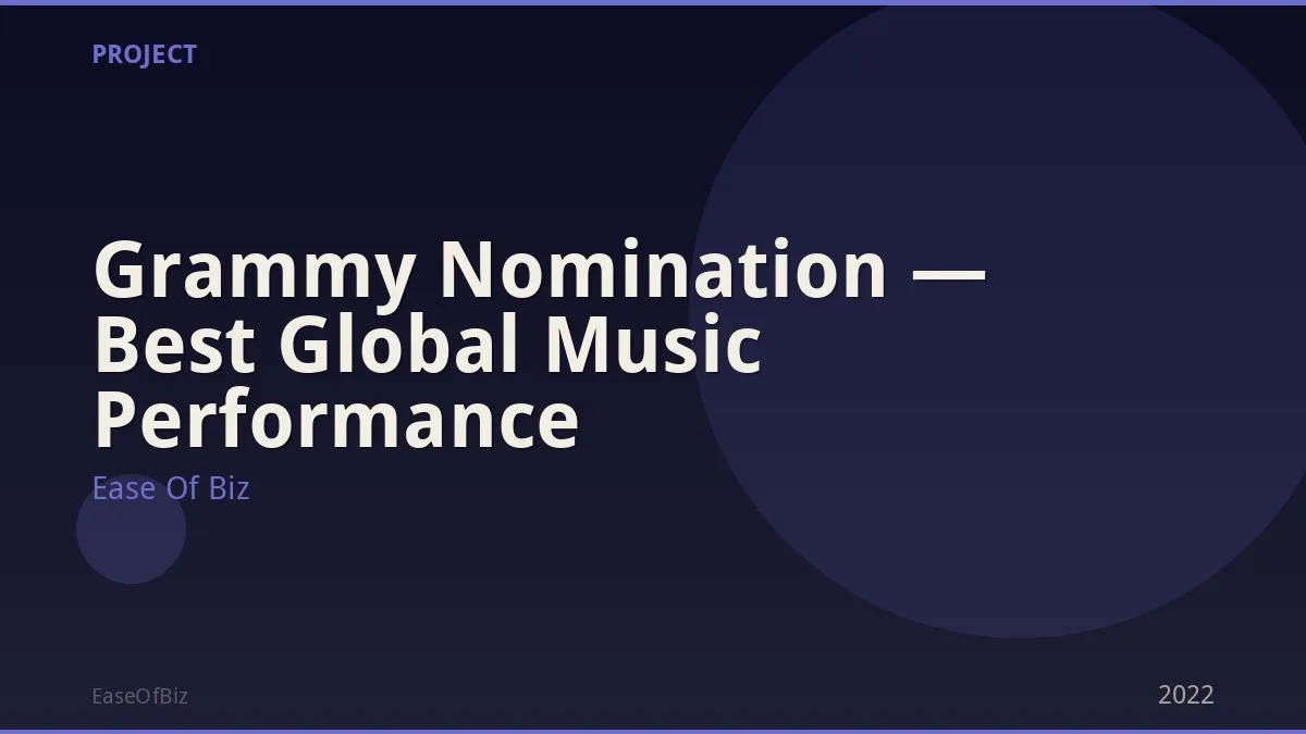 Grammy Nomination — Best Global Music Performance