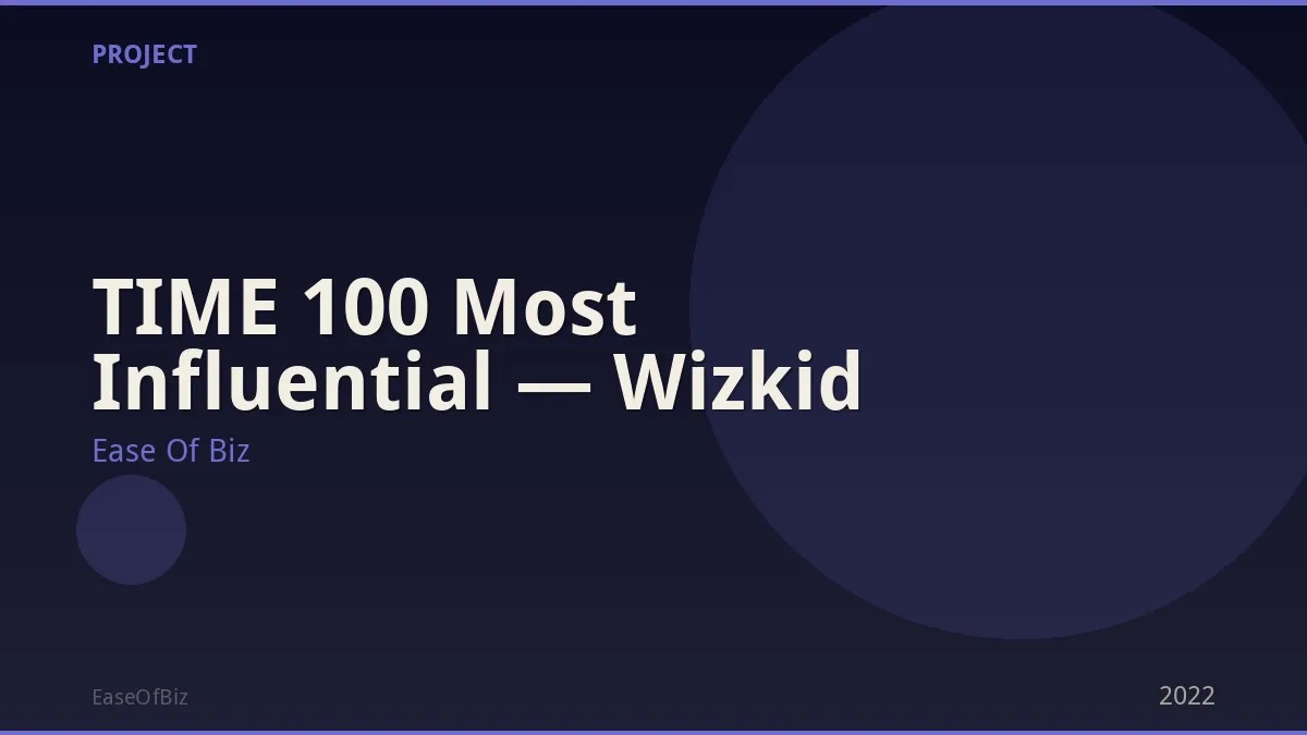 TIME 100 Most Influential — Wizkid