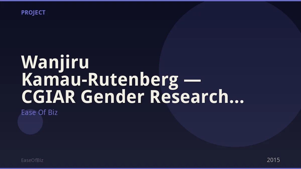 Wanjiru Kamau-Rutenberg — CGIAR Gender Research Africa