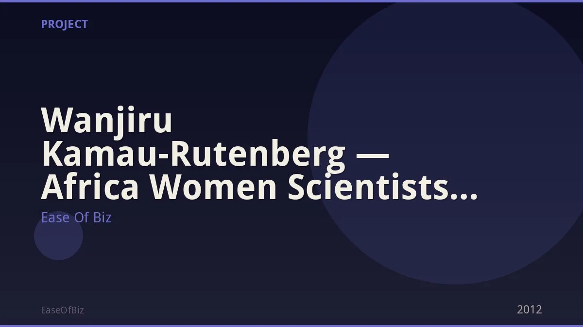Wanjiru Kamau-Rutenberg — Africa Women Scientists Network