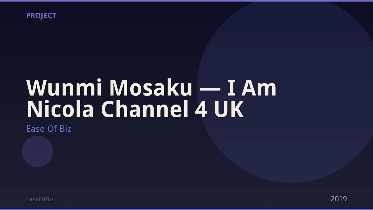 Wunmi Mosaku — I Am Nicola Channel 4 UK