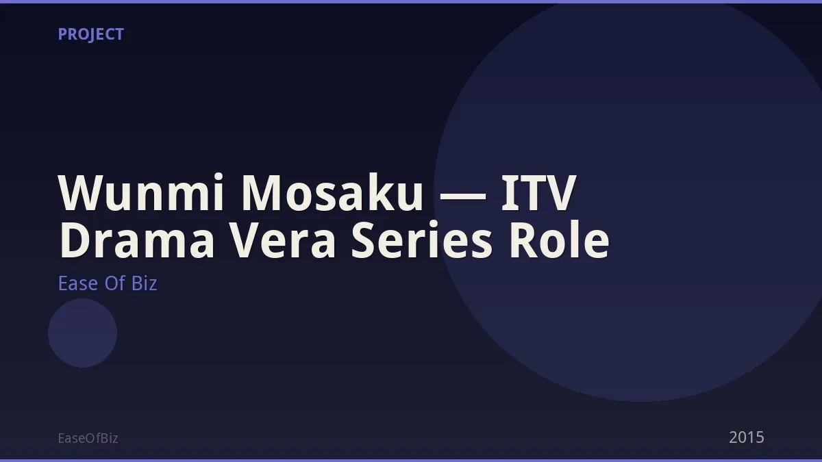 Wunmi Mosaku — ITV Drama Vera Series Role