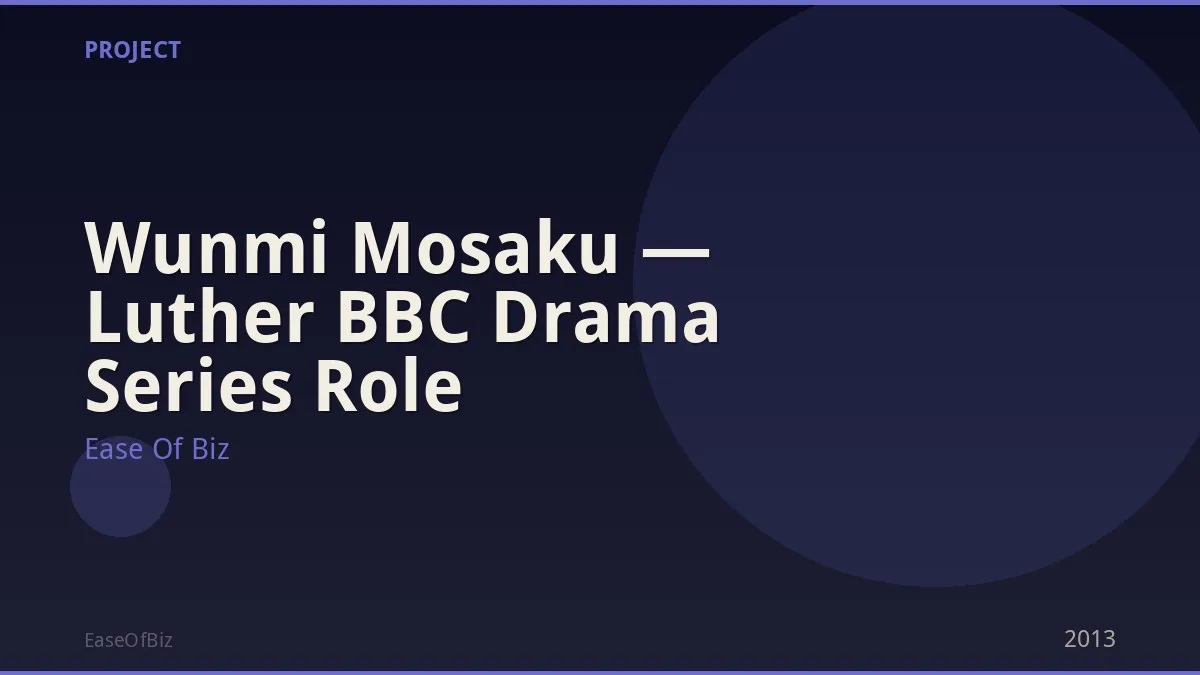 Wunmi Mosaku — Luther BBC Drama Series Role