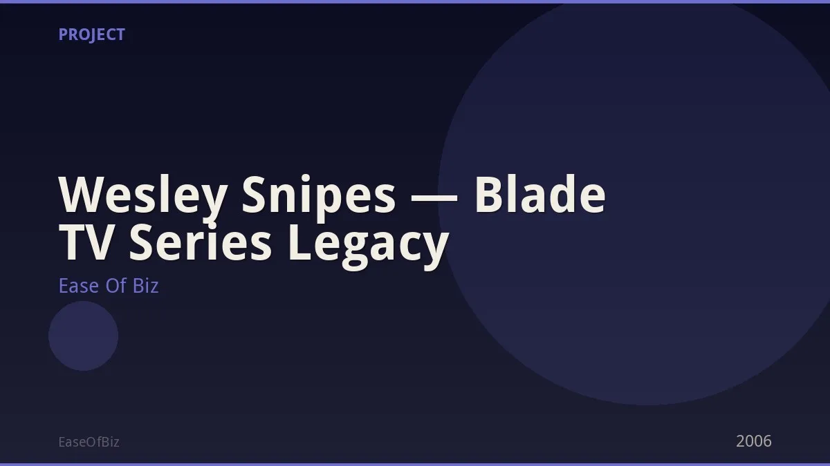 Wesley Snipes — Blade TV Series Legacy