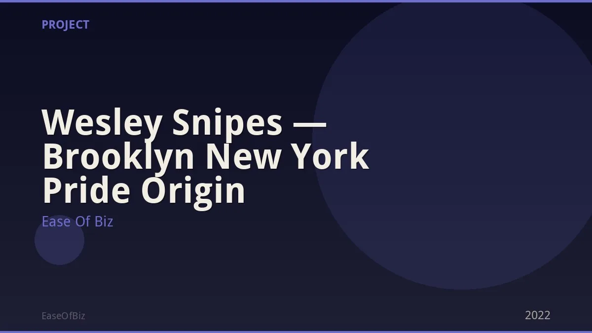 Wesley Snipes — Brooklyn New York Pride Origin