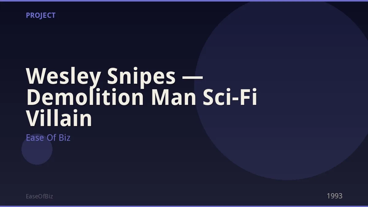 Wesley Snipes — Demolition Man Sci-Fi Villain