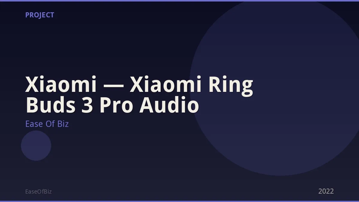 Xiaomi — Xiaomi Ring Buds 3 Pro Audio