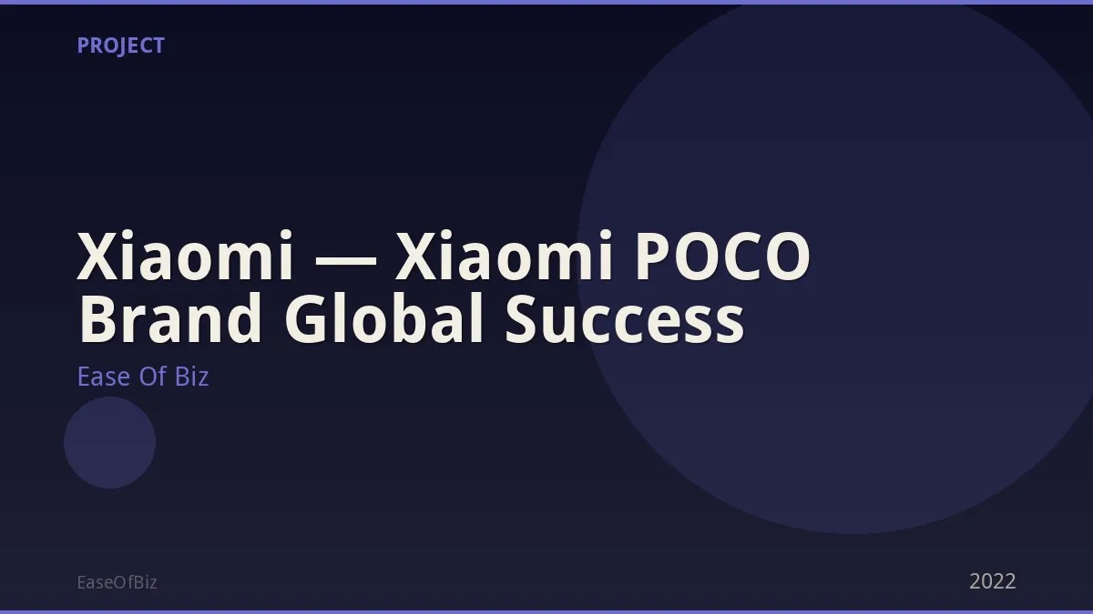 Xiaomi — Xiaomi POCO Brand Global Success