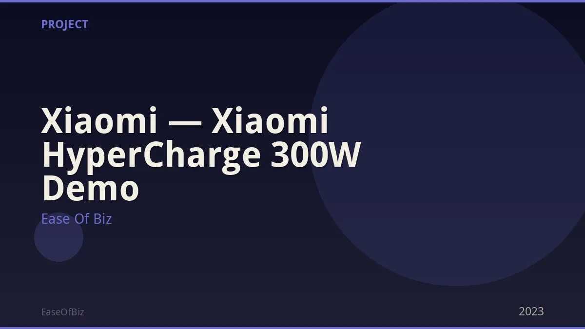 Xiaomi — Xiaomi HyperCharge 300W Demo