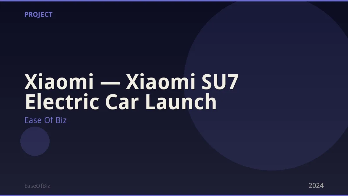 Xiaomi — Xiaomi SU7 Electric Car Launch