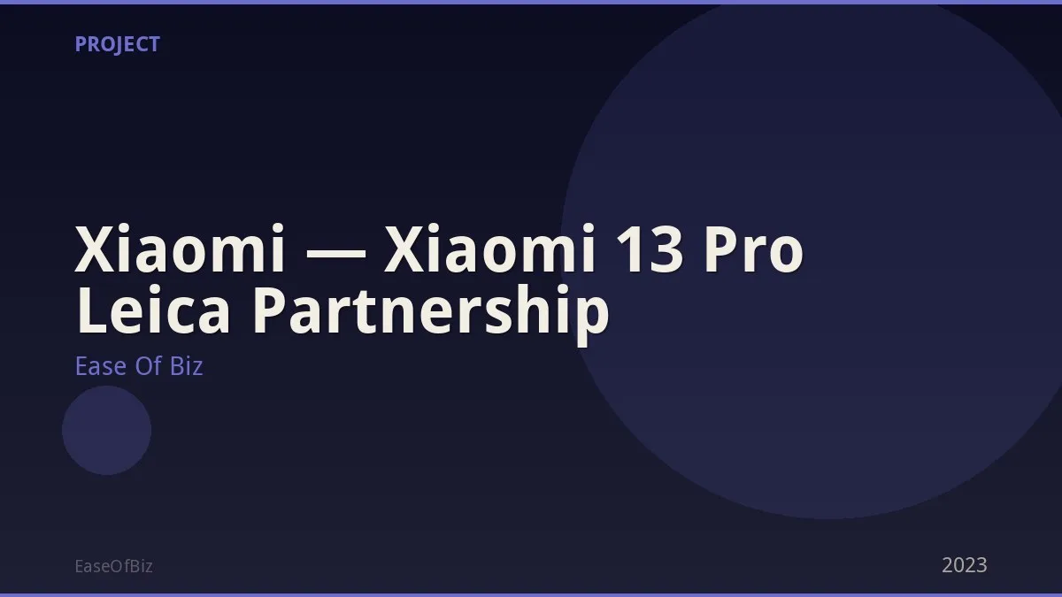 Xiaomi — Xiaomi 13 Pro Leica Partnership