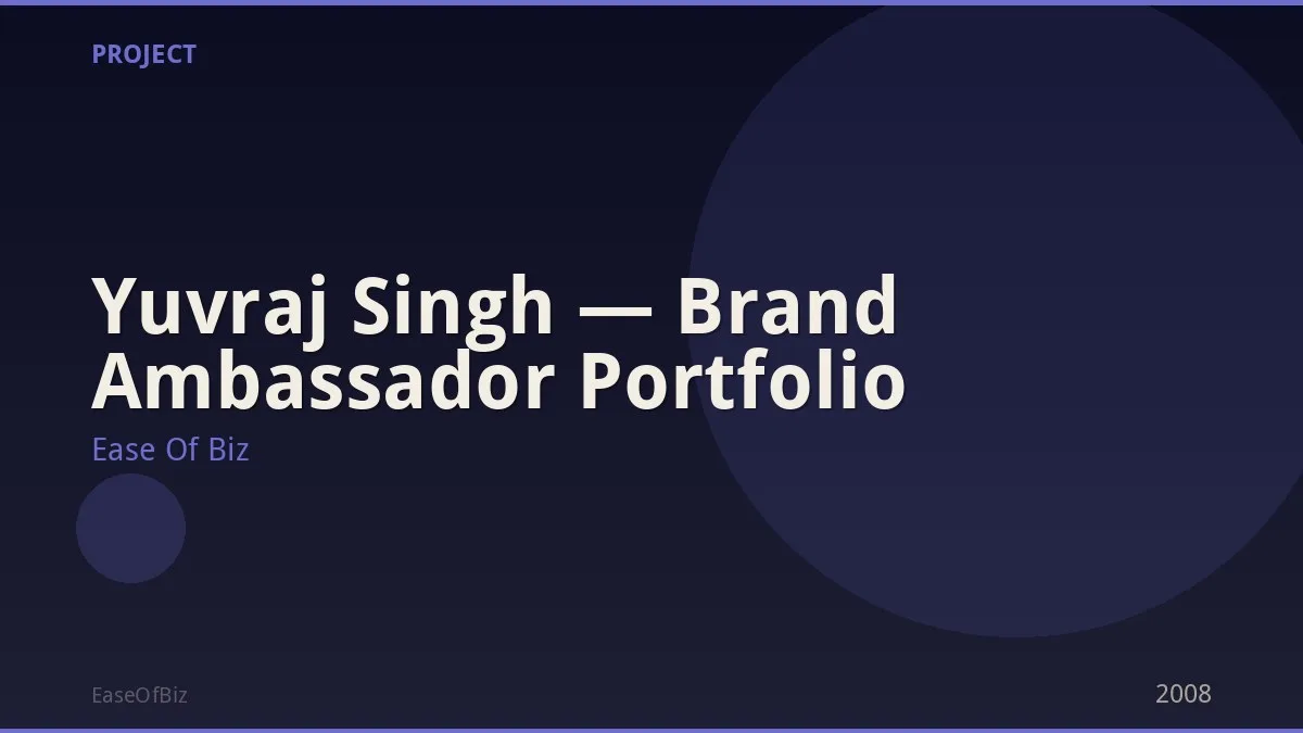 Yuvraj Singh — Brand Ambassador Portfolio
