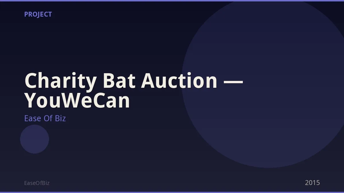 Charity Bat Auction — YouWeCan