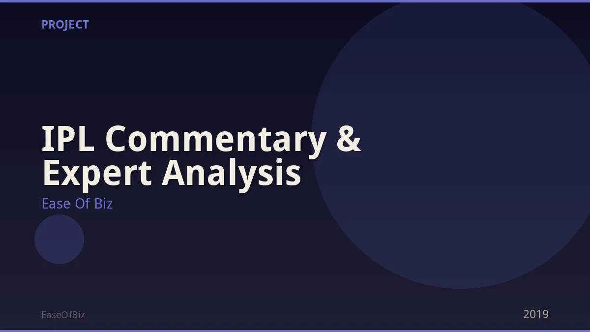 IPL Commentary & Expert Analysis
