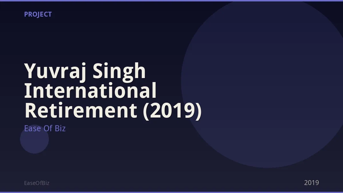 Yuvraj Singh International Retirement (2019)