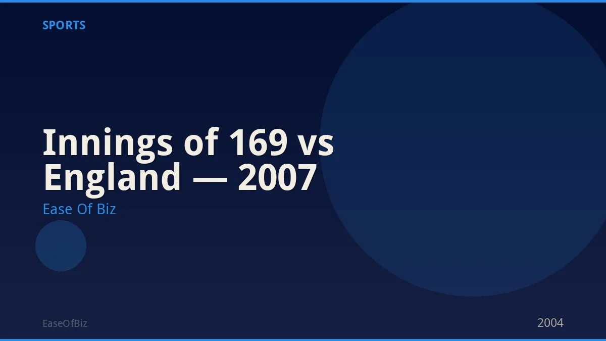 Innings of 169 vs England — 2007