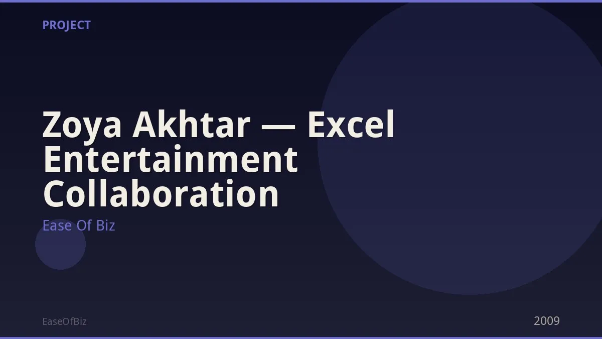 Zoya Akhtar — Excel Entertainment Collaboration