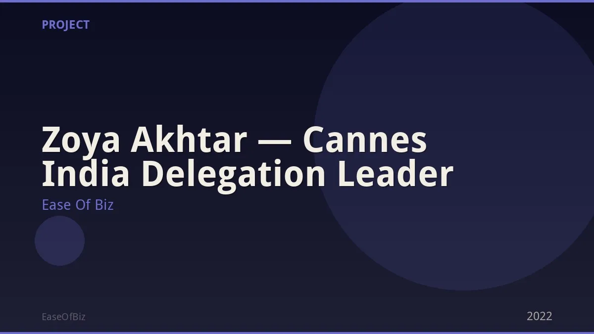 Zoya Akhtar — Cannes India Delegation Leader