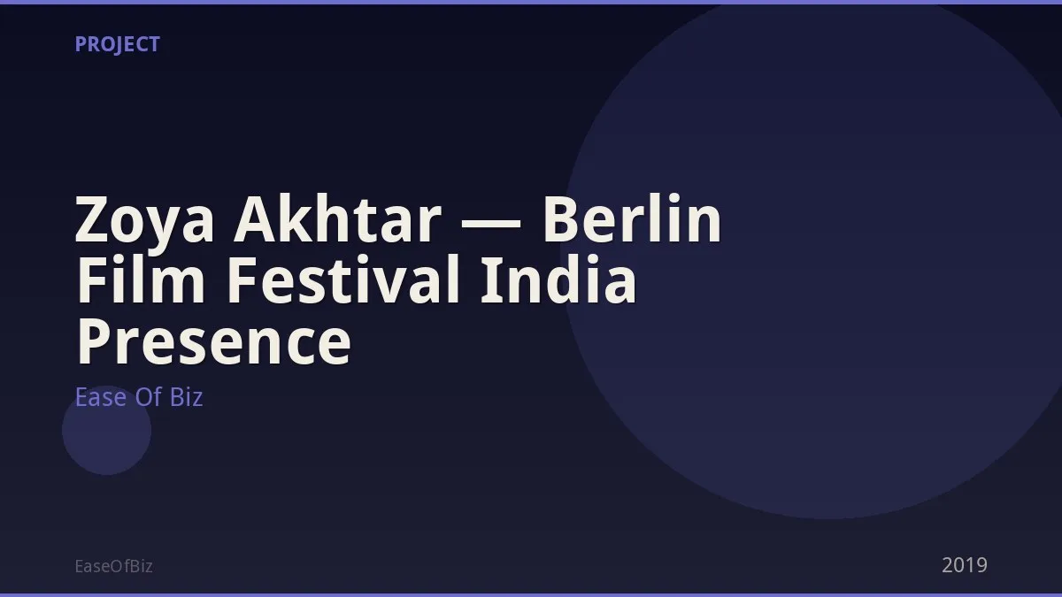 Zoya Akhtar — Berlin Film Festival India Presence