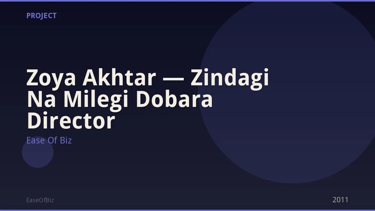 Zoya Akhtar — Zindagi Na Milegi Dobara Director