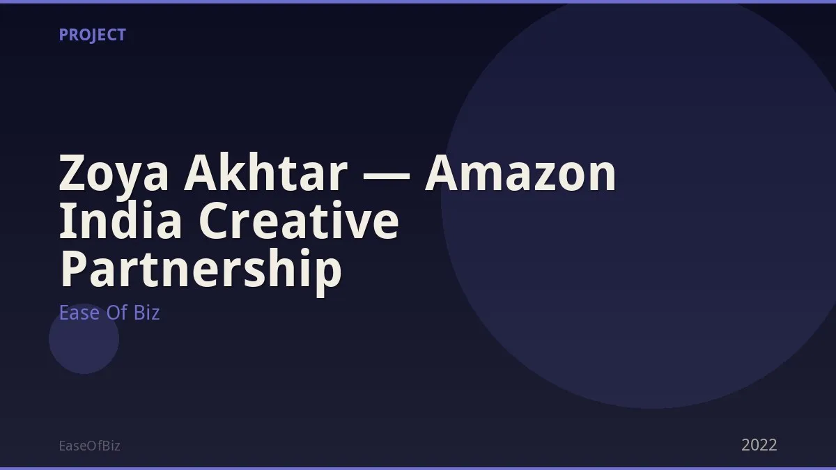 Zoya Akhtar — Amazon India Creative Partnership