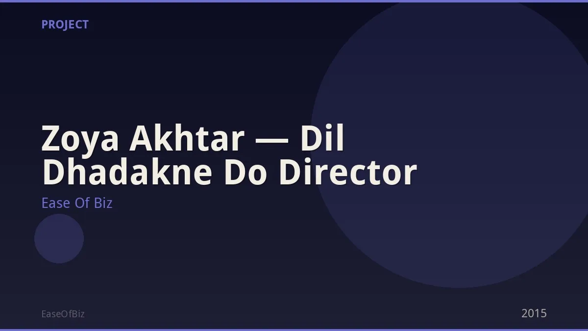 Zoya Akhtar — Dil Dhadakne Do Director
