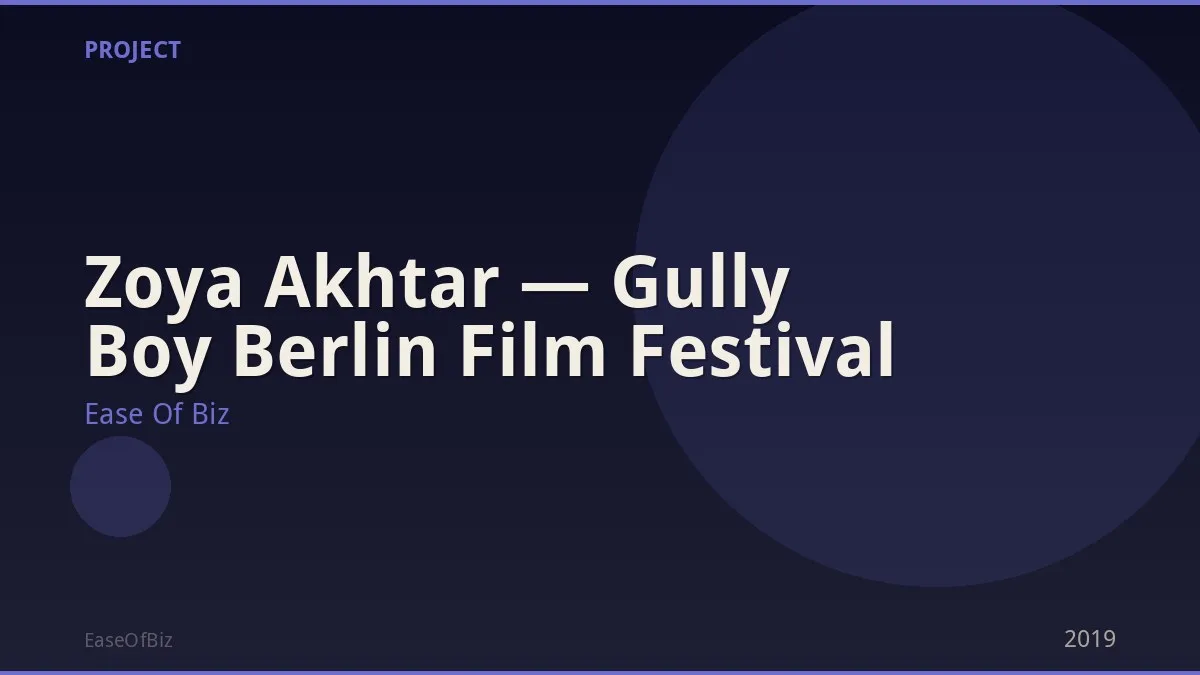 Zoya Akhtar — Gully Boy Berlin Film Festival