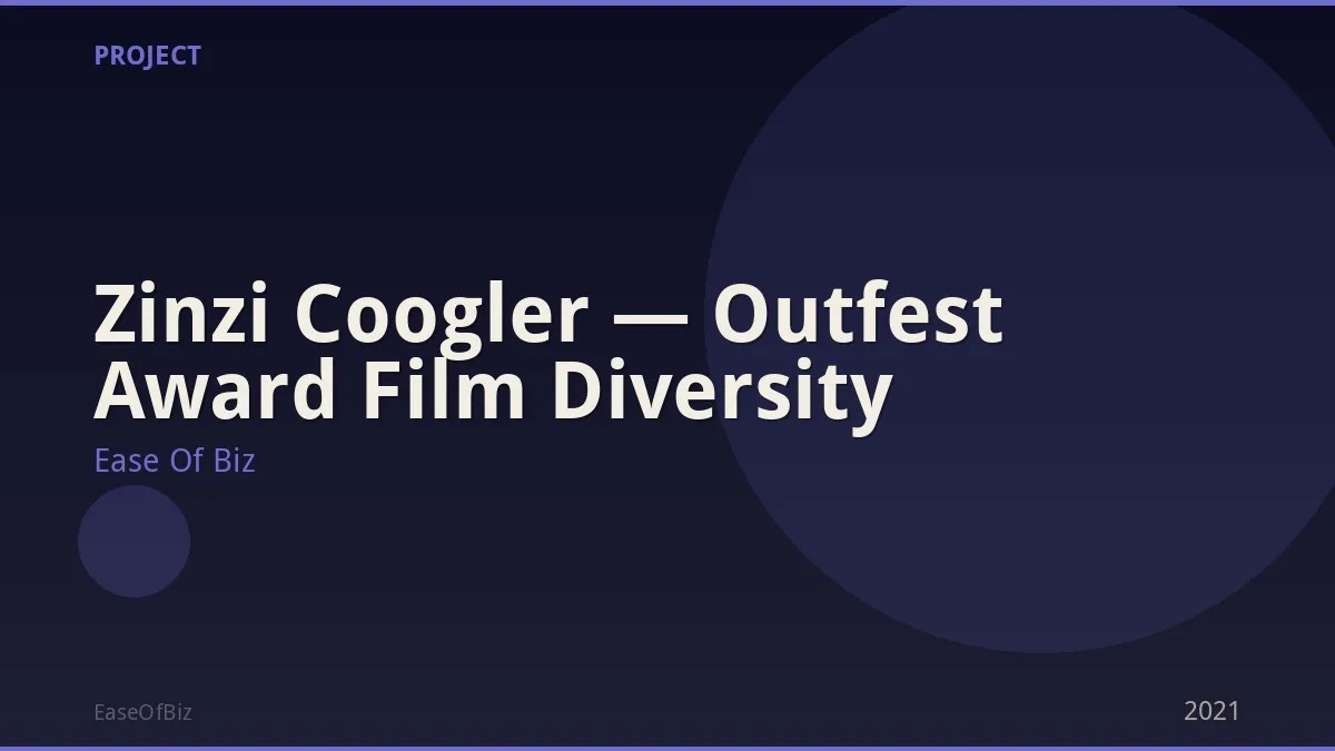 Zinzi Coogler — Outfest Award Film Diversity