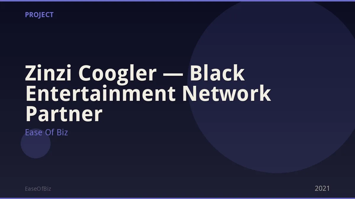 Zinzi Coogler — Black Entertainment Network Partner