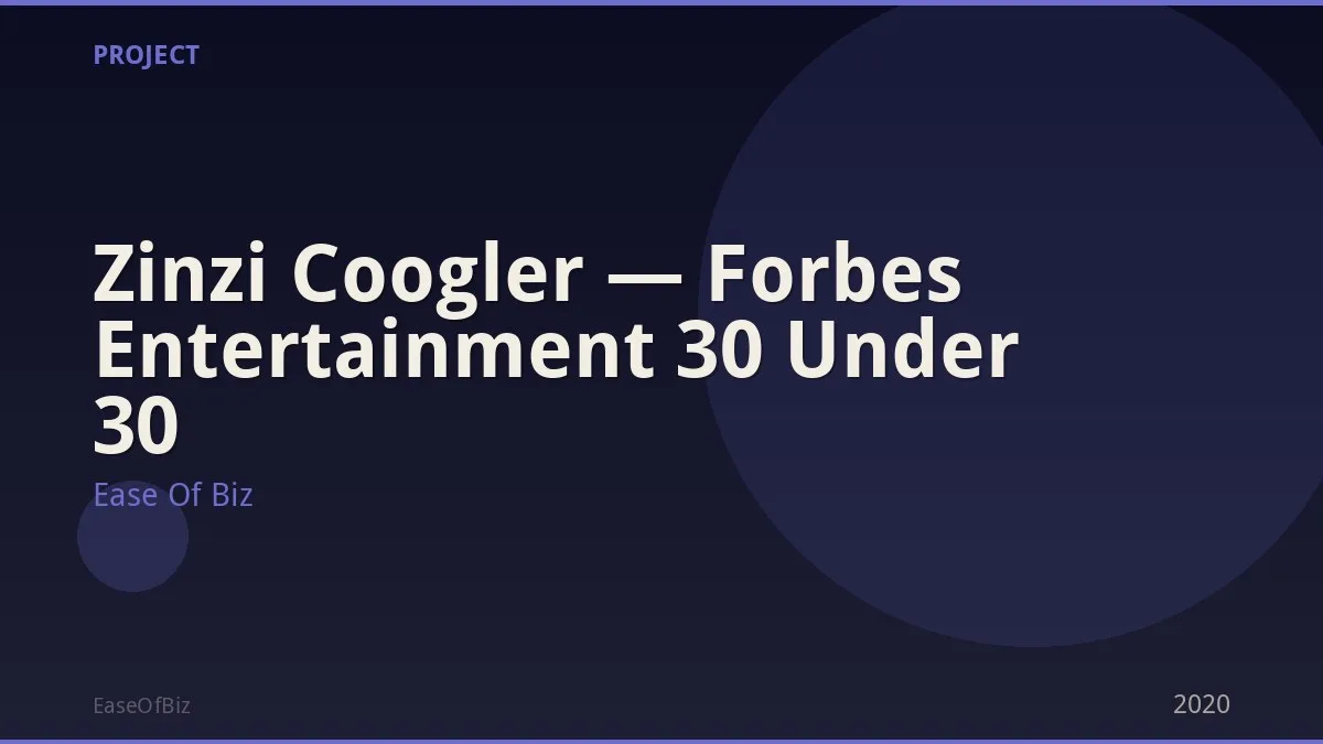 Zinzi Coogler — Forbes Entertainment 30 Under 30