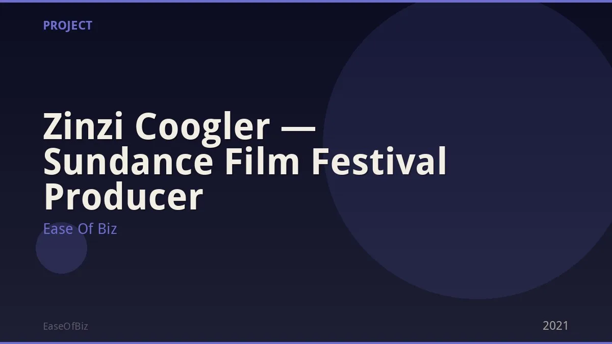 Zinzi Coogler — Sundance Film Festival Producer