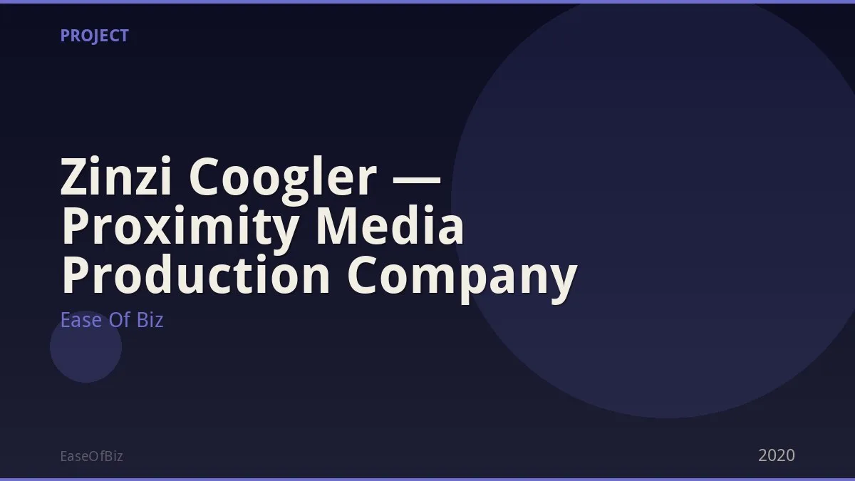 Zinzi Coogler — Proximity Media Production Company