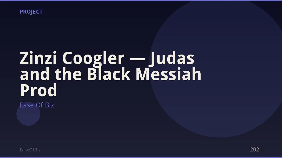 Zinzi Coogler — Judas and the Black Messiah Prod