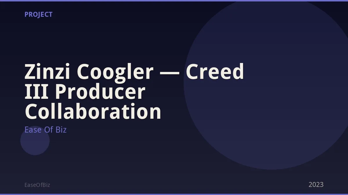 Zinzi Coogler — Creed III Producer Collaboration