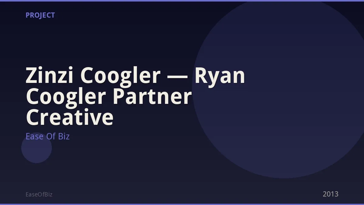 Zinzi Coogler — Ryan Coogler Partner Creative