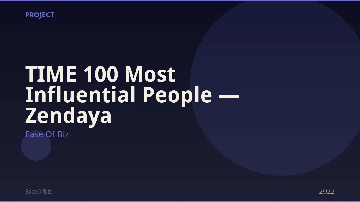 TIME 100 Most Influential People — Zendaya