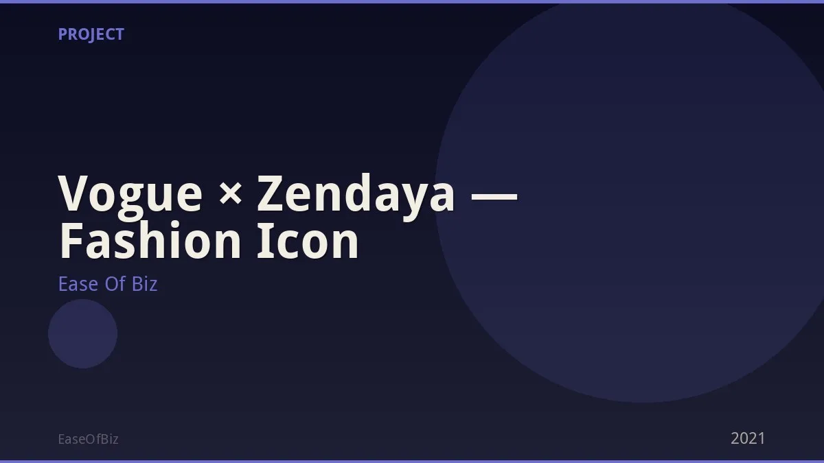 Vogue × Zendaya — Fashion Icon