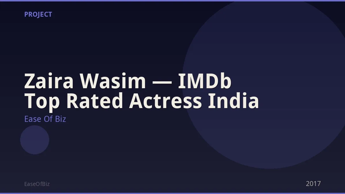 Zaira Wasim — IMDb Top Rated Actress India