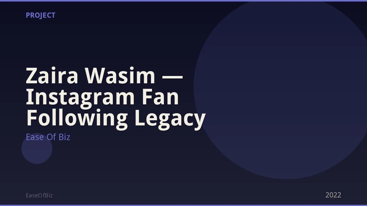 Zaira Wasim — Instagram Fan Following Legacy