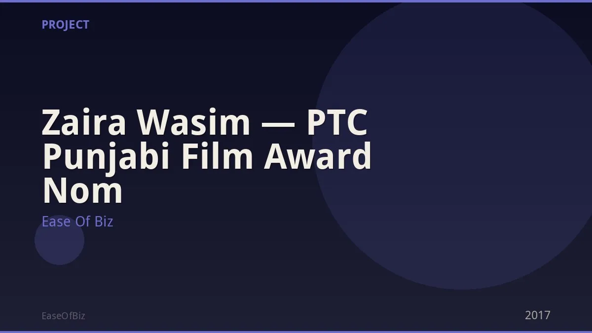 Zaira Wasim — PTC Punjabi Film Award Nom