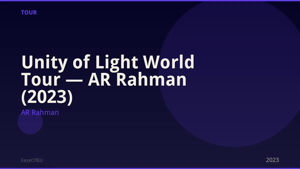 Unity of Light World Tour — AR Rahman (2023)