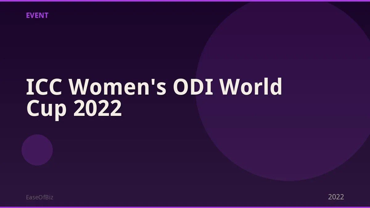 ICC Women's ODI World Cup 2022